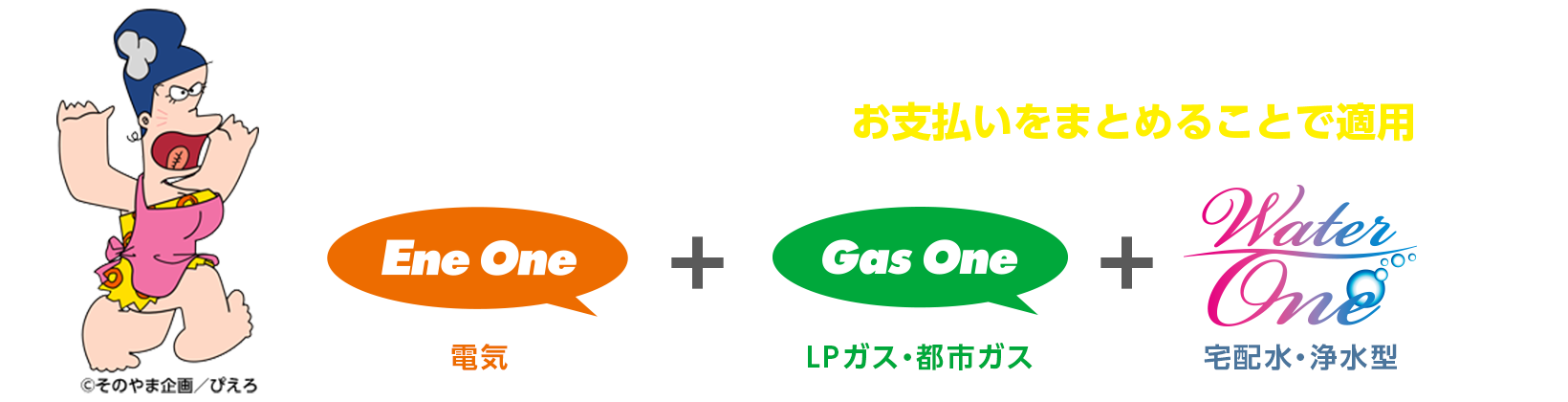 ガスワンのおトクなセット割 Ene One + Gas One + Water One